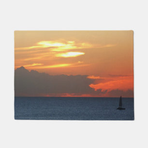 Paillasson Sunset Clouds and Sailboat Seascape