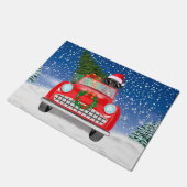 Paillasson Super Dane Chien Conduite Voiture En Neige Noël (Incliné)