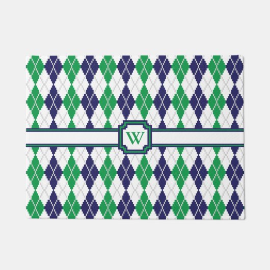 Paillasson Sur le mat de Jacquard vert (Devant)