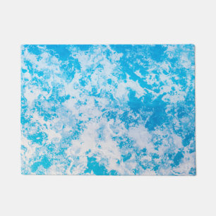 Paillasson Surface de la planète de glace bleue et blanche
