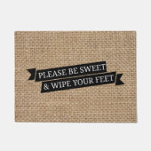 Paillasson "Svp soyez doux et natte essuyez vos pieds" (Devant)