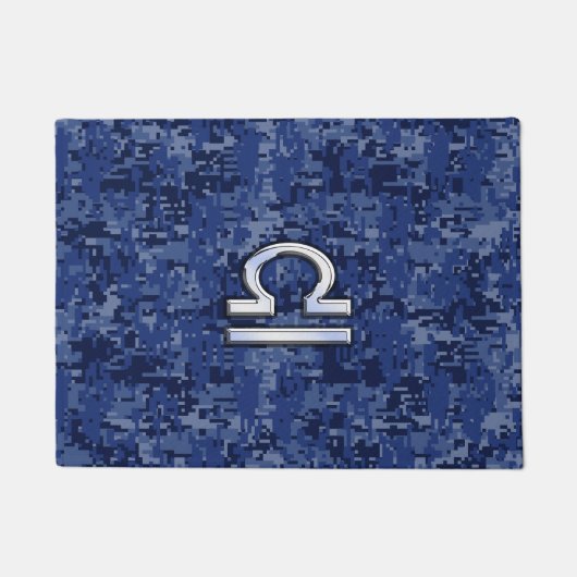 Paillasson Symbole de Libra Zodiac sur le camouflage numériqu (Devant)