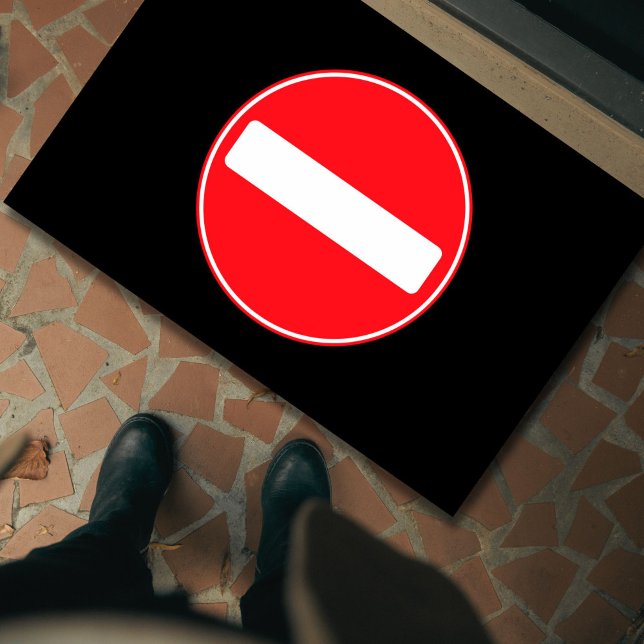 Paillasson Symbole drôle "Ne pas entrer" Introvertir Antisoci (This funny "do not enter" symbol doormat is perfect for introverts, the antisocial, and happy loners)