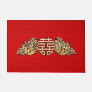 Paillasson Symbole Gold Double Happiness avec Canards mandari