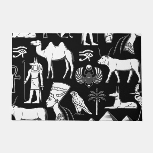 Paillasson Symbole Hiéroglyphique d'Égypte ancienne Motif (Devant)