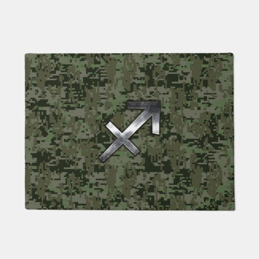 Paillasson Symbole zodiaque Sagittarius sur Camo numérique ve (Devant)