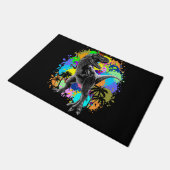 Paillasson T-Rex Dinosaur Jurassic Reptile on Paint Stains (Incliné)