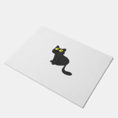 Paillasson T-shirt classique Chat noir d'Halloween (Incliné)