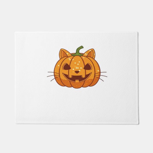 Paillasson T-shirt classique Disco Cat Jack o'Lantern (Devant)