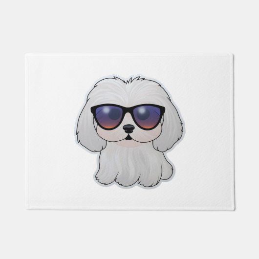 Paillasson T-shirt classique maltais en lunettes (Devant)