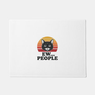 Paillasson T-shirt drôle de chat noir Ew personnes rétro Suns