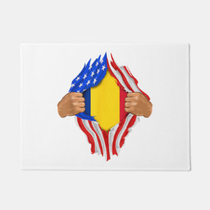 Paillasson T-Shirt Sang Roumain en Moi Drapeau Roumain