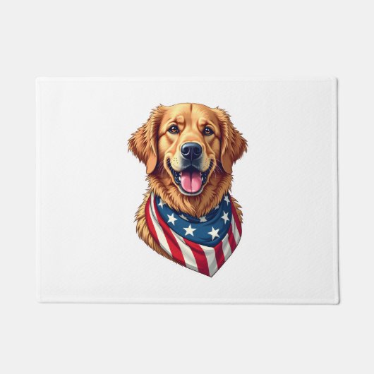 Paillasson T-shirt vintage Star Spangled Golden Retriever 4 (Devant)