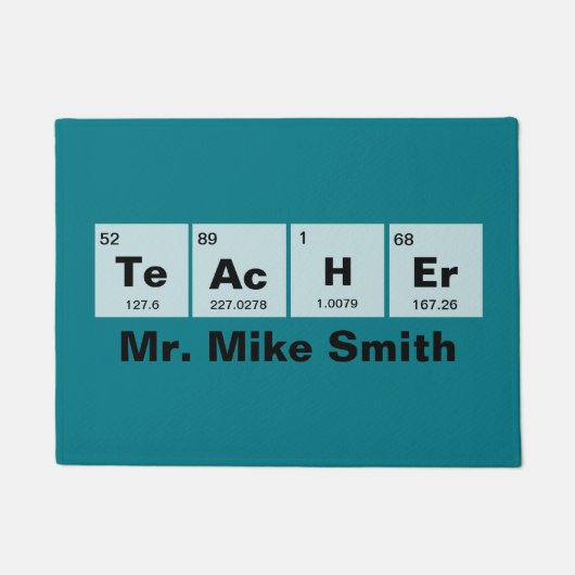 Paillasson Tableau périodique chimique des éléments: TeAcHEr (Devant)