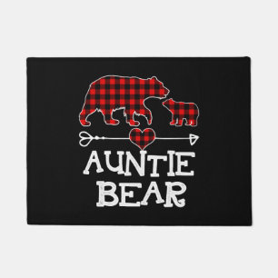 Paillasson Tante Ours de Noël Pyjama Rouge Plaid Buffalo Fam
