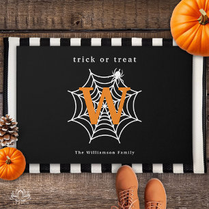 Paillasson Tapisserie araignée Halloween Monogramme pour la f