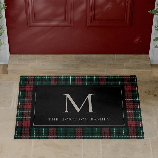 Paillasson Tartan de vacances Monogramme et nom