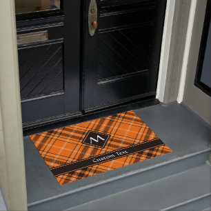 Paillasson Tartan orange d'Halloween