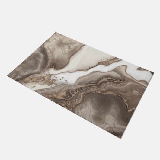 Paillasson Taupe marble and gold abstract (Incliné)