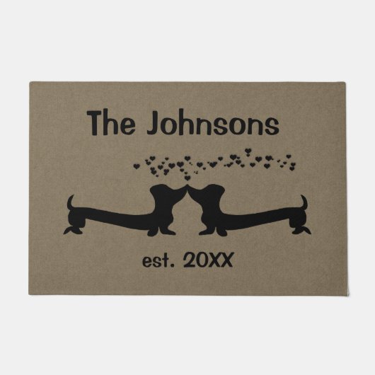 Paillasson Teckels mariés dans l'amour (Devant)