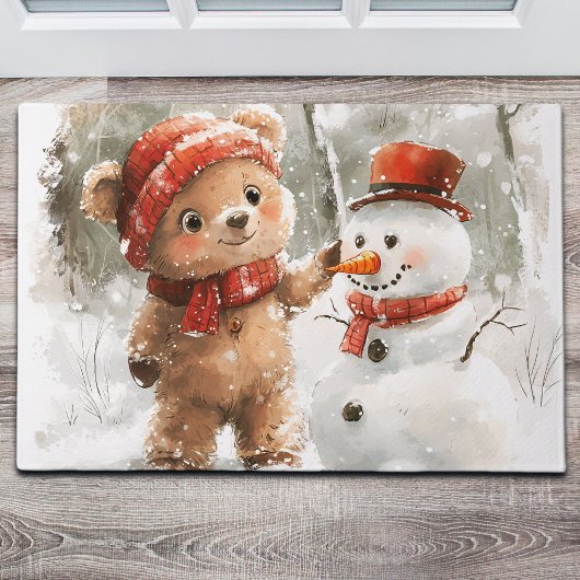 Paillasson Teddy Bear et Snowman