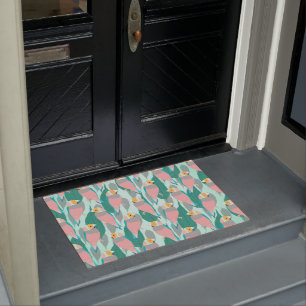 Paillasson Tendance rose arc-en-ciel Finch Bird & Green Folia