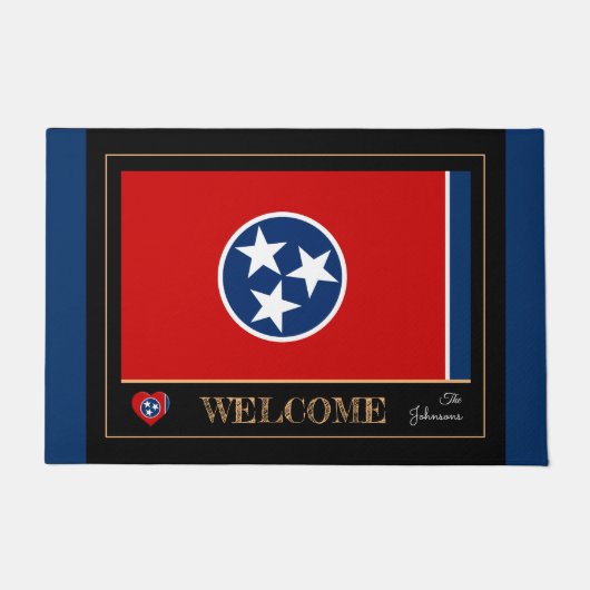 Paillasson Tennessee & Tennessee Drapeau mat / sports USA (Devant)
