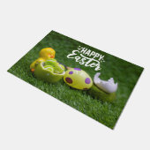 Paillasson Tennis ball Happy Pâques avec oeufs et balle  (Incliné)
