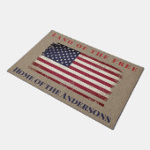 Paillasson Terre du drapeau américain libre Personnalisée (Incliné)