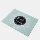 Paillasson Texte floral bleu-clair élégant de coutume de (Incliné)