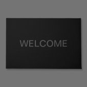 Paillasson Texte modifiable moderne | Gris foncé et noir