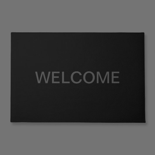 Paillasson Texte modifiable moderne | Gris foncé et noir