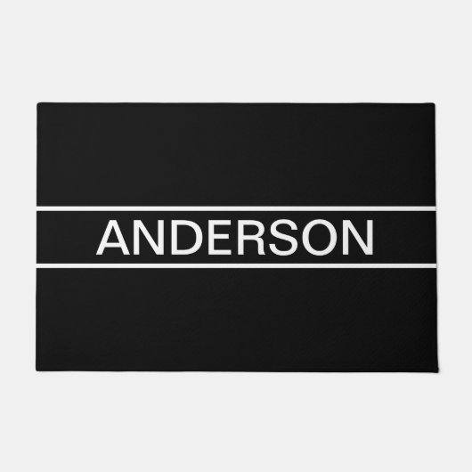 Paillasson Texte personnalisable | Bold Modern Black & White (Devant)