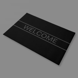 Paillasson Texte personnalisable Gras moderne noir et gris