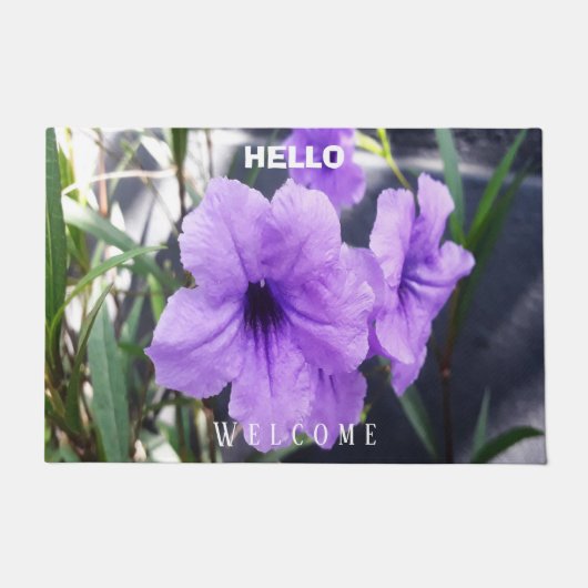 Paillasson Texte personnalisé mignon à la mode violet (Devant)