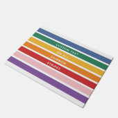 Paillasson Texte personnalisé simple moderne avec arc-en-ciel (Incliné)