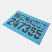 Paillasson Texte usé et rayé Workout 247365 bleu (Incliné)