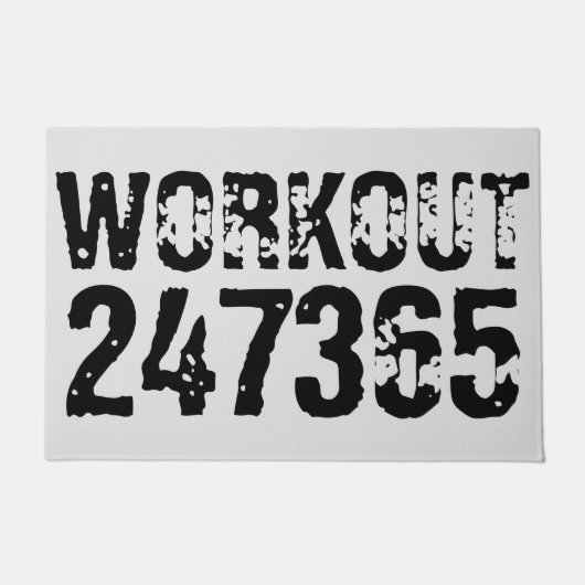 Paillasson Texte usé et rayé Workout 247365 noir (Devant)