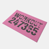 Paillasson Texte usé et rayé Workout 247365 rose (Incliné)