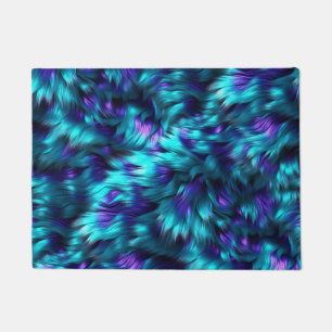 Paillasson Texture de fourrure de monstre factice bleu et vio