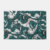 Paillasson Texture des taches blanches mélangées en aquamarin (Devant)