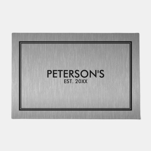 Paillasson Texture métallique grise Imprimer Cadre noir (Devant)