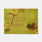 Paillasson Thanksgiving veut typographie Feuilles (Devant)