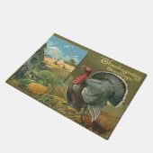 Paillasson Thanksgiving vintage, Turquie à la ferme (Incliné)