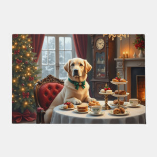 Paillasson Thé de Noël victorien avec Labrador Retriever