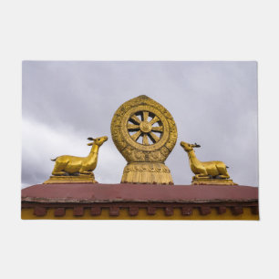 Paillasson Tibet, Lhassa - Roue du Dharma dans le temple de J