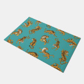 Paillasson Tiger sur Motif Turquoise (Incliné)