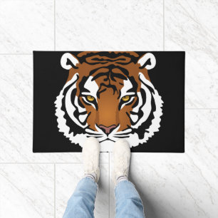 Paillasson Tigre, chat sauvage sur noir