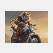 Paillasson Tigre chevauchant une moto (Devant)
