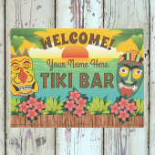 Paillasson Tiki Bar Welcome with Mask Sunset Ajouter un nom